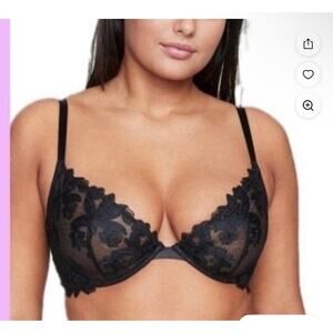 Victoria’s Secret  black 32DD lace floral bra